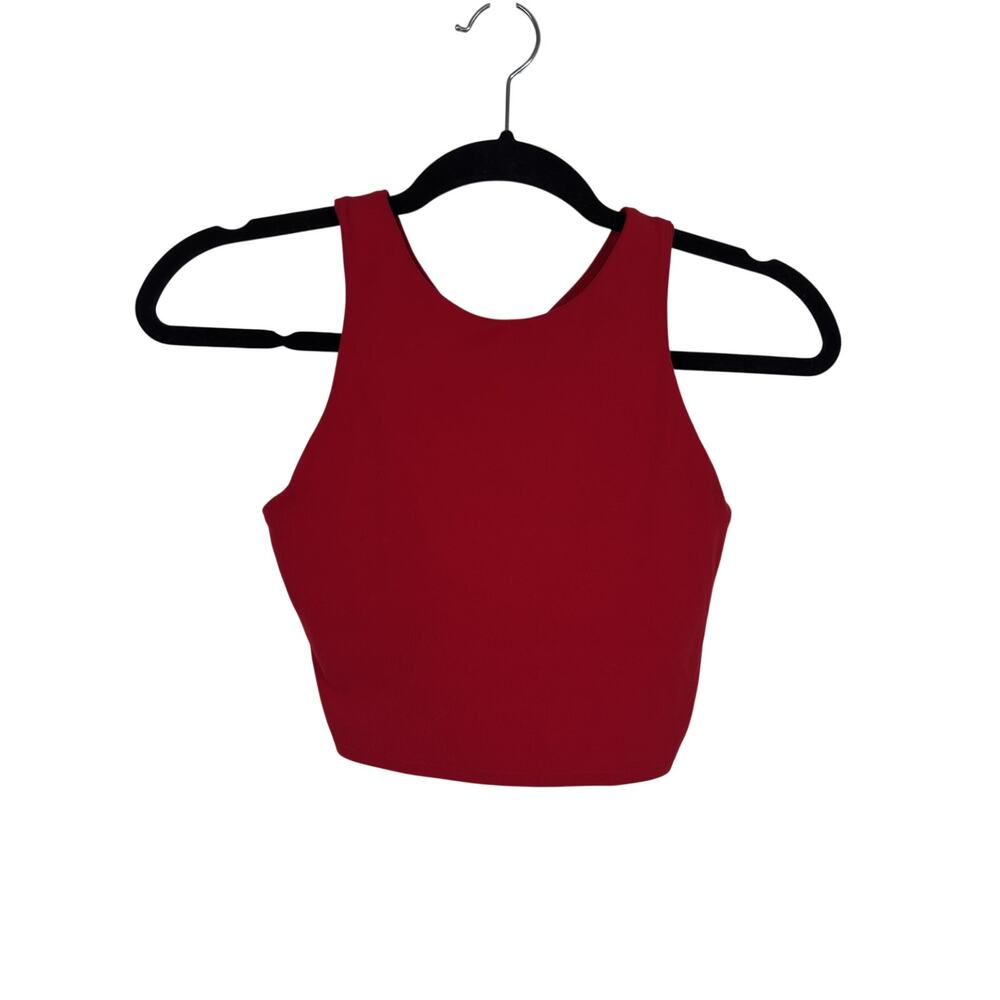 Athleta Conscious Crop Bra Top A-C Womens XS Red Racerback Moisture Wicking